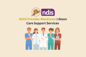 Showcasing a group of professional Blacktown NDIS Staff featured on the Atson Care Title Page