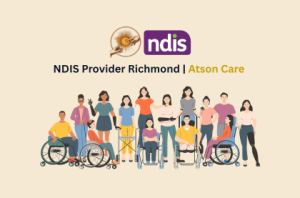 NDIS Provider Richmond title screen featuring all Atson Care Participants as characters.