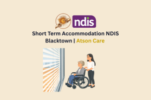 Patient and Carer looking out of the window of their short term accomodation NDIS in blacktown